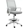Image de Fauteuil de bureau - Vinsetto - chaise assise haute réglable pivotante 360° maille respirante - maille - 64x59x104-124cm - gris