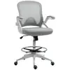 Image de Fauteuil de bureau chaise de bureau assise haute réglable dim. 64l x 60l x 106-126h cm pivotant 360° maille respirante gris