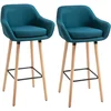 Image de Lot De 2 Tabourets De Bar Style Scandinave Repose-pieds Et Accoudoirs