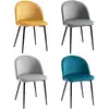Image de Chaises de visiteur design scandinave - lot de 4 chaises - velours gris bleu canard moutarde