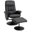 Image de Fauteuil relax inclinable pivotant style contemporain avec repose-pied revêtement synthétique noir