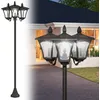 Image de Lampadaire de jardin - Outsunny - extérieur LED solaire capteurs 3 abat-jours étanche IP44 - métal - H.1825 cm - noir