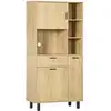 Image de Armoire De Cuisine 3 Portes, 4 Niches, Tiroir Aspect Bois Clair