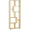 Image de Bibliothèque étagère meuble de rangement dim. 70l x 24l x 178h cm en zigazag et 8 espaces en panneau de particules naturel