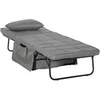 Image de Fauteuil Relax Canapé Pouf Lit D'appoint 4 En 1 Polyester Gris