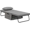 Image de Fauteuil chauffeuse - HOMCOM - lit convertible dossier inclinable 5 positions 1 place confort - tissu - gris