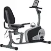 Image de Vélo d'appartement semi-allongé magnétique écran lcd multifonction selle dossier résistance réglable acier abs gris noir