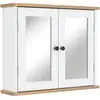 Image de Armoire Murale Miroir Salle De Bain 2 Portes Mdf Blanc