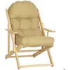 Image de Fauteuil de salon - HOMCOM - pliable inclinable en bois fauteuil relax capitonné - bois - 71x89x96cm - marron clair