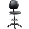 Image de Tabouret à roulettes - Vinsetto - hauteur réglable 69-91 cm dossier inclinable et repose-pieds réglable - acier tissu - noir