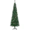 Image de Sapin arbre de noël - HOMCOM - artificiel 195 cm 556 branches 27 pommes de pin pied pliable - métal - vert