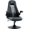 Image de Fauteuil Gaming Réglable Accoudoirs Relevables Métal Pu Gris Noir