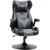 Image de Fauteuil Gaming Réglable Tétière Coussin Accoudoirs Relevables Gris Noir