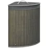 Image de Panier à linge - HOMCOM - en bambou dangle 55 L avec couvercle et sac amovible - bambou - 38x38x57cm - gris