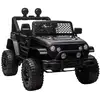 Image de Voiture 4x4 électrique enfant 2 moteurs 35 w 5 kmh max. Télécommande incluse effets lumineux sonores noir