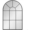 Image de Miroir mural arqué - HOMCOM - verrière arche style industriel cadre métallique salon - métal - 91x60cm - noir