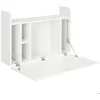 Image de Bureau suspendu - HOMCOM - table murale dordinateur tablette rabattable avec rangements - bois - 77x20x51cm