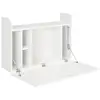 Image de Bureau mural pliable - table murale rabattable - 5 niches, étagère - panneaux particules blanc