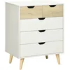 Image de Commode Design Scandinave 5 Tiroirs Bois Blanc Aspect Bois Clair