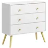 Image de Commode 3 tiroirs - HOMCOM - design scandinave piètement effilé bois pin rangement chambre - MDF - 80x30x80cm - blanc