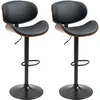 Image de Lot De 2 Tabourets De Bar Design Contemporain Bois Pu