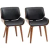 Image de HOMCOM - Chaise de salle à manger - Revêtement synthétique - 53x54x81cm - Marron