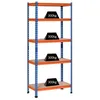 Image de Étagère charge lourde - HOMCOM - métal 5 niveaux garage rangement capacité 1500 kg robuste - acier - 80x40x182cm - bleu orange