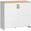 Image de HOMCOM - Meuble de rangement - Panneaux de particules - 90x39.5x88cm - Blanc