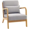 Image de HOMCOM - Fauteuil de salon - velours givré (100 % polyester) - 61x78x76cm - Gris