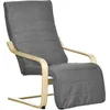 Image de Fauteuil Style Nordique Repose-pied Réglable Bois Tissu