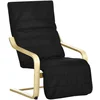 Image de Fauteuil Style Nordique Repose-pied Réglable Bois Tissu
