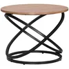 Image de Table basse - HOMCOM - ronde style industriel plateau aspect bois meuble salon - métal bois - Ø 60x46cm