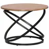 Image de Table basse ronde design dia. 60 x 46 cm acier anneaux noir aspect chêne clair