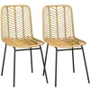 Image de HOMCOM - Chaises de salle à manger - Résine tressée rotin PE - 44x58x85cm - Jaune