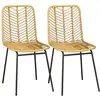 Image de Lot de 2 chaises de jardin style colonial piètement acier noir résine tressée aspect rotin