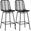 Image de Lot De 2 Tabourets De Bar Style Colonial Résine Aspect Rotin