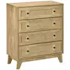 Image de Commode 4 tiroirs style bohème chic cannage en rotin aspect bois de manguier