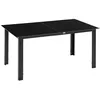 Image de Table de jardin rectangulaire - Outsunny - aluminium et plateau en verre trempé 6 personnes - verre aluminium - 150x90x74cm - noir