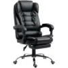 Image de Fauteuil de bureau fauteuil manager grand confort réglable dossier inclinable repose-pied revêtement synthétique noir