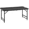Image de Table de jardin pliable 4 personnes table de camping pliable hauteur réglable acier époxy plateau hdpe aspect bois gris