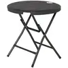 Image de Table de jardin pliable 4 personnes table ronde pliante ø 80 cm acier époxy plateau hdpe aspect bois gris