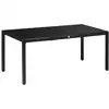 Image de Table de jardin rectangulaire 8 personnes dim. 180l x 80l x 72h cm alu. Plateau verre trempé noir