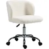 Image de Chaise De Bureau Design Acier Chromé Effet Laine Bouclée
