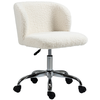 Image de Chaise de bureau design - hauteur réglable, pivotante - piètement acier chromé revêtement effet laine bouclée blanc