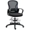 Image de Chaise de bureau - Vinsetto - ergonomique repose-pieds accoudoirs dessin maille soutien lombaire - maille - noir