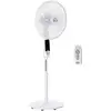 Image de Ventilateur sur pied ø 45 cm hauteur réglable oscillant silencieux 50 w avec télécommande timer 3 modes 3 vitesses blanc