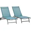 Image de Lot De 2 Bains De Soleil Inclinables 2 Roues