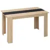 Image de Table à manger grand plateau 4-6 personnes - dim. 120l x 69l x 75h cm - noir aspect chêne clair