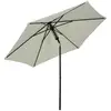 Image de Parasol inclinable octogonal ø 2,65 x 2,35h m métal époxy noir polyester haute densité 180 gm² gris clair