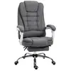 Image de Fauteuil de bureau manager grand confort repose-pied dossier inclinable accoudoirs rembourrés tissu aspect lin gris
